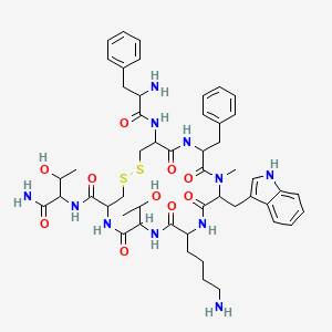 molecular formula C50H67N11O10S2 B12105807 (D-Phe5,Cys6,11,N-Me-D-Trp8)-Somatostatin-14 (5-12) amide 