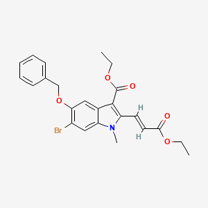 molecular formula C24H24BrNO5 B12106012 (E)-ethyl 5-(benzyloxy)-6-bromo-2-(3-ethoxy-3-oxoprop-1-en-1-yl)-1-methyl-1H-indole-3-carboxylate 