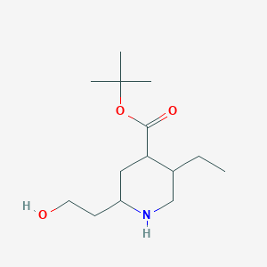 molecular formula C14H27NO3 B12106216 (2S,4S,5R)-tert-Butyl 5-ethyl-2-(2-hydroxyethyl)-piperidine-4-carboxylate 