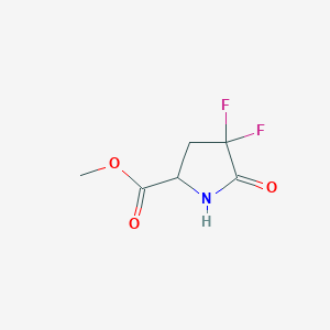 molecular formula C6H7F2NO3 B12106232 methyl (2S)-4,4-difluoro-5-oxopyrrolidine-2-carboxylate 