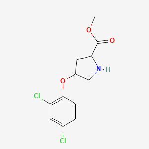 molecular formula C12H13Cl2NO3 B12106289 Methyl 4-(2,4-dichlorophenoxy)pyrrolidine-2-carboxylate 