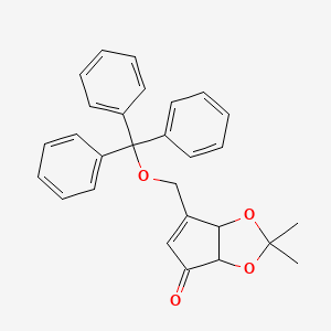molecular formula C28H26O4 B12106306 2,2-Dimethyl-6-(trityloxymethyl)-3a,6a-dihydrocyclopenta[d][1,3]dioxol-4-one 