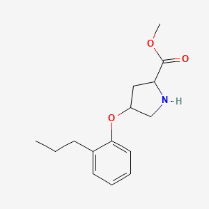 molecular formula C15H21NO3 B12106341 Methyl 4-(2-propylphenoxy)pyrrolidine-2-carboxylate 