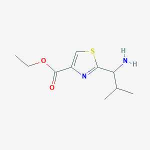 molecular formula C10H16N2O2S B12106384 (S)-Ethyl 2-(1-amino-2-methylpropyl)thiazole-4-carboxylate 