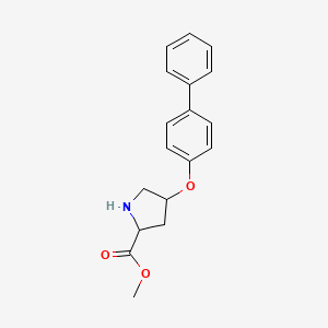 molecular formula C18H19NO3 B12106483 Methyl 4-(4-phenylphenoxy)pyrrolidine-2-carboxylate 