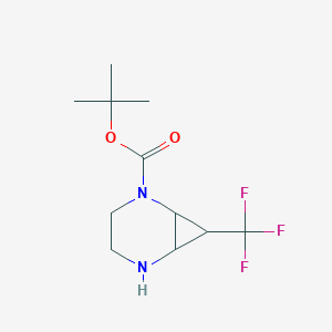 molecular formula C11H17F3N2O2 B12106490 Tert-butyl 7-(trifluoromethyl)-2,5-diazabicyclo[4.1.0]heptane-2-carboxylate 