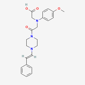 molecular formula C23H27N3O4 B12106504 [(4-Methoxyphenyl)(2-oxo-2-{4-[(E)-2-phenylvinyl]-piperazin-1-yl}ethyl)amino]acetic acid 