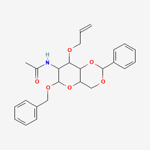 molecular formula C25H29NO6 B12106512 N-(2-phenyl-6-phenylmethoxy-8-prop-2-enoxy-4,4a,6,7,8,8a-hexahydropyrano[3,2-d][1,3]dioxin-7-yl)acetamide 