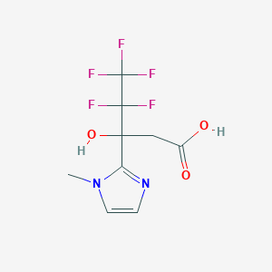 molecular formula C9H9F5N2O3 B12106526 4,4,5,5,5-pentafluoro-3-hydroxy-3-(1-methyl-1H-imidazol-2-yl)pentanoic acid 