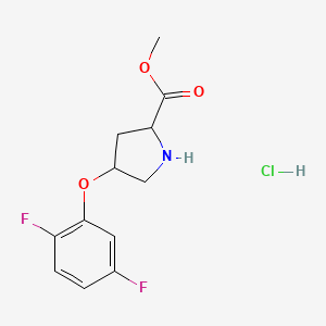 molecular formula C12H14ClF2NO3 B12106584 Methyl 4-(2,5-difluorophenoxy)pyrrolidine-2-carboxylate;hydrochloride 