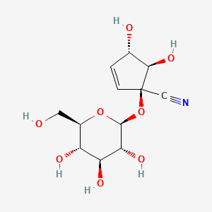 2-Cyclopentene-1-carbonitrile, 1-(beta-D-glucopyranosyloxy)-4,5-dihydroxy-,(1alpha,4alpha,5beta)-