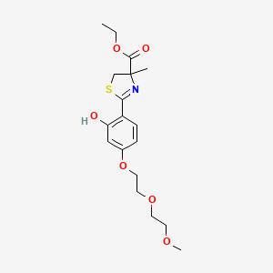 molecular formula C18H25NO6S B12106724 ethyl 2-[2-hydroxy-4-[2-(2-methoxyethoxy)ethoxy]phenyl]-4-methyl-5H-1,3-thiazole-4-carboxylate 