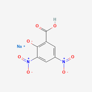 molecular formula C7H4N2NaO7 B1210679 Benzoic acid, 2-hydroxy-3,5-dinitro-, monosodium salt CAS No. 46506-88-1