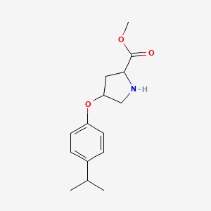 molecular formula C15H21NO3 B12106811 Methyl 4-(4-propan-2-ylphenoxy)pyrrolidine-2-carboxylate 