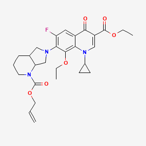 molecular formula C28H34FN3O6 B12106847 ethyl 1-cyclopropyl-8-ethoxy-6-fluoro-4-oxo-7-(1-prop-2-enoxycarbonyl-3,4,4a,5,7,7a-hexahydro-2H-pyrrolo[3,4-b]pyridin-6-yl)quinoline-3-carboxylate 