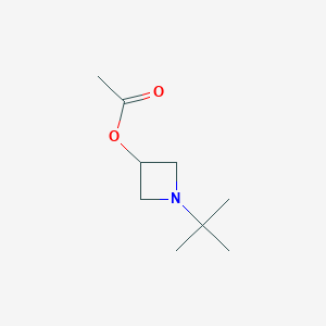 molecular formula C9H17NO2 B12106893 (1-Tert-butylazetidin-3-yl) acetate 