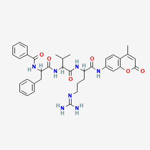 molecular formula C37H43N7O6 B12106946 Bz-Phe-Val-Arg-AMC hydrochloride salt 