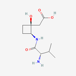 molecular formula C11H20N2O4 B1210696 1-(S)-Hydroxy-2-(S,S)-valylamidocyclobutane-1-acetic acid CAS No. 55051-90-6