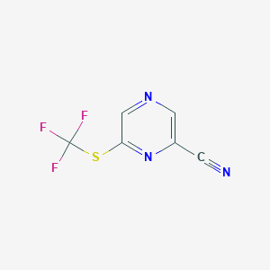 molecular formula C6H2F3N3S B12106993 6-Trifluoromethylsulfanyl-pyrazine-2-carbonitrile 