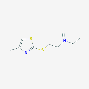 molecular formula C8H14N2S2 B12107026 Ethyl((2-[(4-methyl-1,3-thiazol-2-YL)sulfanyl]ethyl))amine 