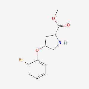 molecular formula C12H14BrNO3 B12107074 Methyl 4-(2-bromophenoxy)pyrrolidine-2-carboxylate 