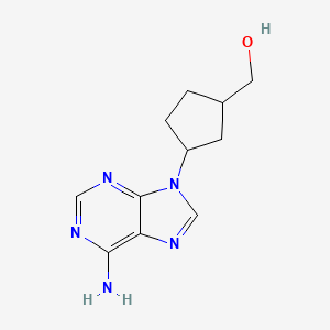 molecular formula C11H15N5O B12107094 [3-(6-Aminopurin-9-yl)cyclopentyl]methanol 