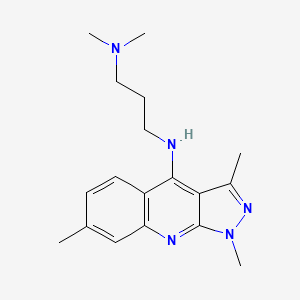 molecular formula C18H25N5 B1210713 N',N'-dimethyl-N-(1,3,7-trimethylpyrazolo[3,4-b]quinolin-4-yl)propane-1,3-diamine 