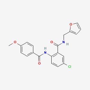 molecular formula C20H17ClN2O4 B1210715 5-chloro-N-(2-furanylmethyl)-2-[[(4-methoxyphenyl)-oxomethyl]amino]benzamide 