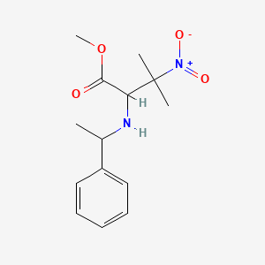 molecular formula C14H20N2O4 B12107162 Methyl 3-methyl-3-nitro-2-(1-phenylethylamino)butanoate 
