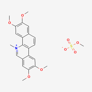 molecular formula C23H25NO8S B1210723 methyl sulfate;2,3,8,9-tetramethoxy-5-methylbenzo[c]phenanthridin-5-ium CAS No. 51116-33-7