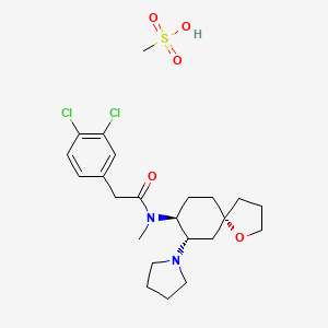 molecular formula C23H34Cl2N2O5S B1210731 Spiradoline Mesylate CAS No. 87173-97-5