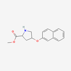 molecular formula C16H17NO3 B12107315 (2S,4S)-Methyl 4-(naphthalen-2-yloxy)pyrrolidine-2-carboxylate 