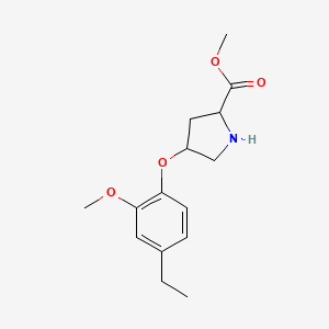 molecular formula C15H21NO4 B12107323 Methyl 4-(4-ethyl-2-methoxyphenoxy)pyrrolidine-2-carboxylate 