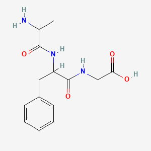molecular formula C14H19N3O4 B12107328 2-[[2-(2-Aminopropanoylamino)-3-phenylpropanoyl]amino]acetic acid 