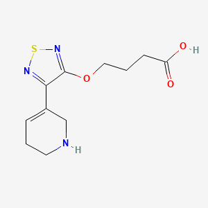 molecular formula C11H15N3O3S B12107376 4-[[4-(1,2,3,6-Tetrahydropyridin-5-yl)-1,2,5-thiadiazol-3-yl]oxy]butanoic acid 