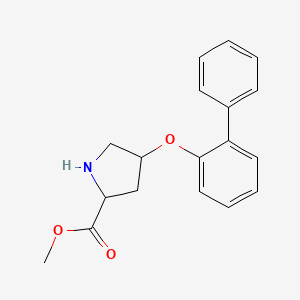 molecular formula C18H19NO3 B12107488 Methyl 4-(2-phenylphenoxy)pyrrolidine-2-carboxylate 