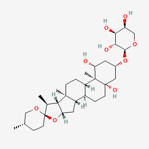 molecular formula C32H52O9 B1210760 Convallagenin A 3-O-alpha-L-arabinopyranoside CAS No. 19316-94-0