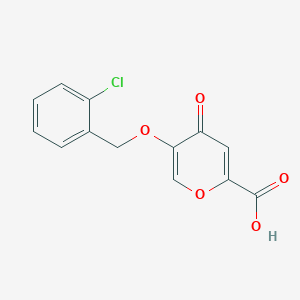molecular formula C13H9ClO5 B12107604 5-[(2-chlorobenzyl)oxy]-4-oxo-4H-pyran-2-carboxylic acid 