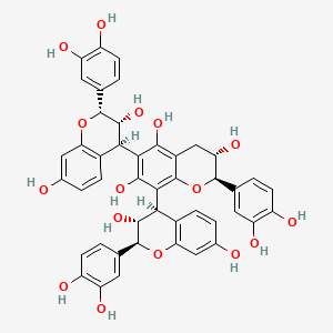 molecular formula C45H38O16 B1210763 ent-Fisetinidol-(4beta->8)-catechin-(6->4beta)-ent-fisetinidol CAS No. 88269-47-0