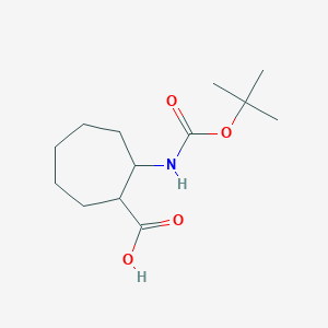 molecular formula C13H23NO4 B12107679 2-{[(Tert-butoxy)carbonyl]amino}cycloheptane-1-carboxylic acid 