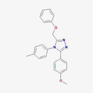 molecular formula C23H21N3O2 B121077 4H-1,2,4-Triazole, 3-(4-methoxyphenyl)-4-(4-methylphenyl)-5-(phenoxymethyl)- CAS No. 141078-92-4