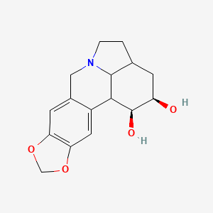 molecular formula C16H19NO4 B1210770 (17R,18S)-5,7-dioxa-12-azapentacyclo[10.6.1.02,10.04,8.015,19]nonadeca-2,4(8),9-triene-17,18-diol 