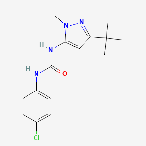 molecular formula C15H19ClN4O B1210772 1-(5-叔丁基-2-甲基-2H-吡唑-3-基)-3-(4-氯苯基)-脲 CAS No. 432042-02-9