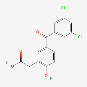 molecular formula C15H10Cl2O4 B1210789 [5-(3,5-Dichlorobenzoyl)-2-hydroxyphenyl]acetic acid CAS No. 99480-96-3