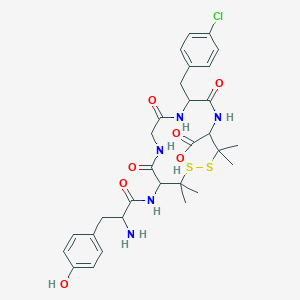 molecular formula C30H38ClN5O7S2 B12107937 D-Valine, L-tyrosyl-3-mercapto-D-valylglycyl-4-chloro-L-phenylalanyl-3-mercapto-, cyclic (2-->5)-disulfide 