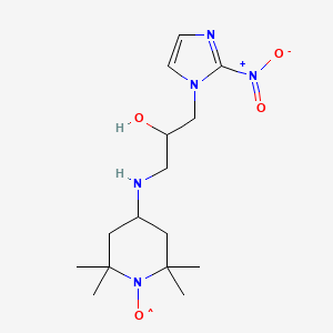 molecular formula C15H26N5O4 B1210796 (4-{[2-Hydroxy-3-(2-nitro-1h-imidazol-1-yl)propyl]amino}-2,2,6,6-tetramethylpiperidin-1-yl)oxidanyl CAS No. 70133-78-7