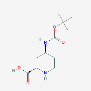 molecular formula C11H20N2O4 B12107961 (2S,4S)-4-((tert-butoxycarbonyl)amino)piperidine-2-carboxylic acid 