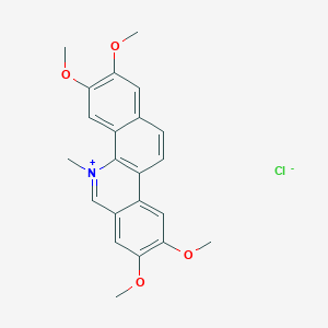 molecular formula C22H22ClNO4 B1210797 2,3,8,9-Tetramethoxy-5-methylbenzo[c]phenanthridin-5-ium chloride CAS No. 54785-54-5