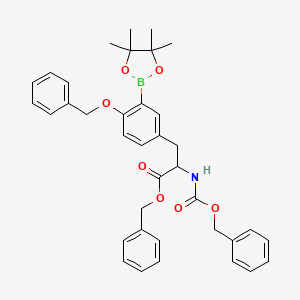 molecular formula C37H40BNO7 B12108014 (S)-2-(Benzyloxy)-5-[3-(benzyloxy)-2-(Cbz-amino)-3-oxopropyl]phenylboronic Acid Pinacol Ester 