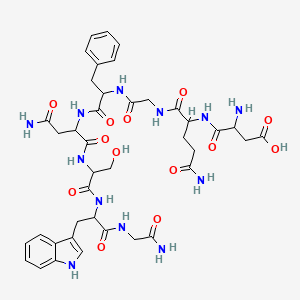 molecular formula C40H52N12O13 B12108119 H-DL-Asp-DL-Gln-Gly-DL-Phe-DL-Asn-DL-Ser-DL-Trp-Gly-NH2 